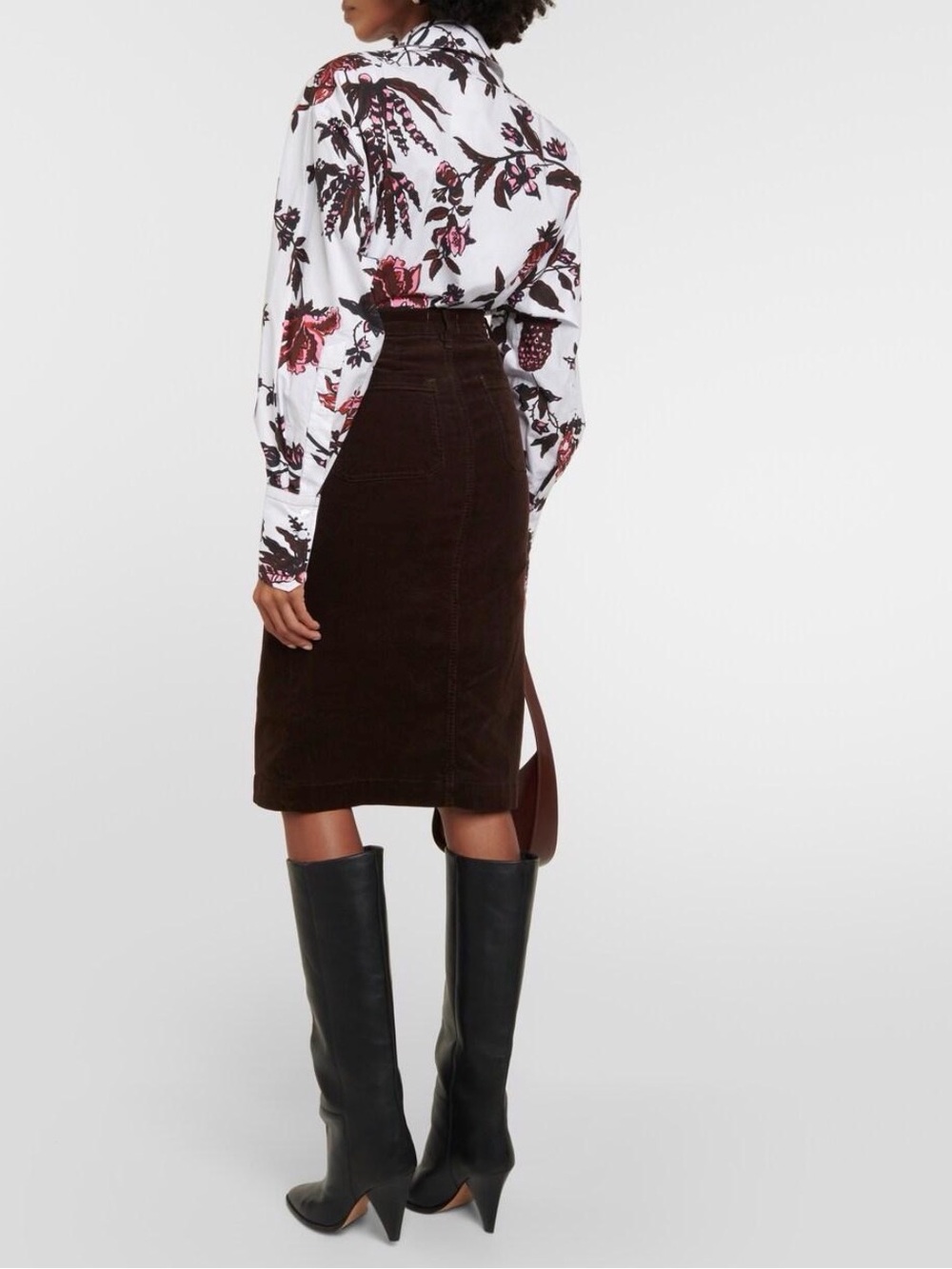 FRAME The Corduroy Midaxi Skirt in Espresso NWT Size 31 | MSRP $278 - Picture 3 of 7